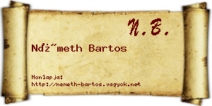 Németh Bartos névjegykártya